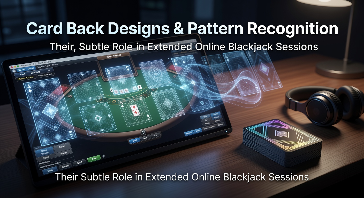 Digital card back designs displayed on an online blackjack table interface showing subtle pattern variations