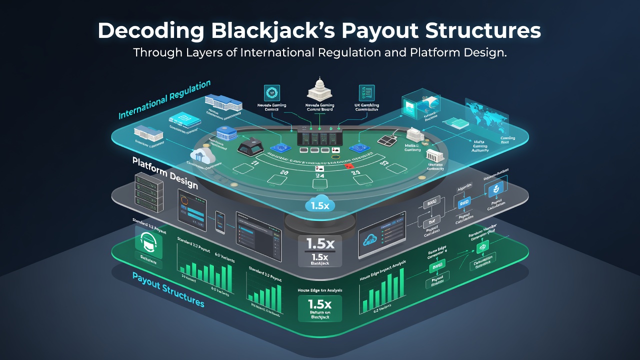 Platform design elements showing how digital blackjack interfaces incorporate regulatory payout rules