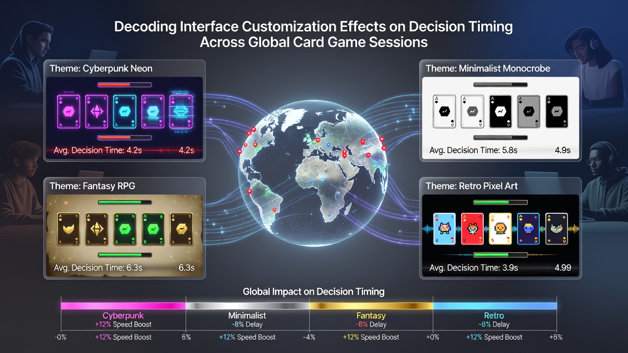Players interacting with customized card game interfaces during international online sessions