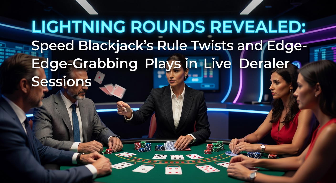 Live dealer Speed Blackjack table with lightning multipliers glowing on cards during a fast-paced round