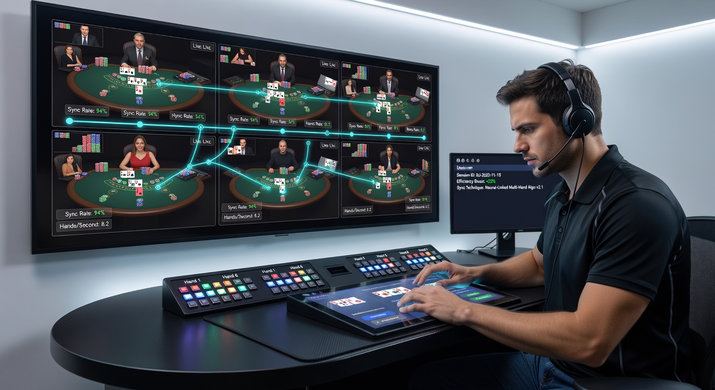 Online blackjack players managing simultaneous sessions with sync tools and dashboard interfaces