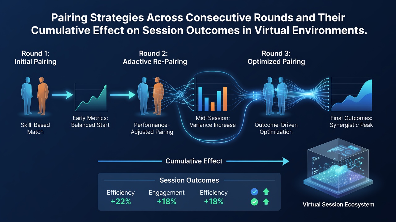 Analytics dashboard showing cumulative effects of pairing choices over multiple virtual rounds