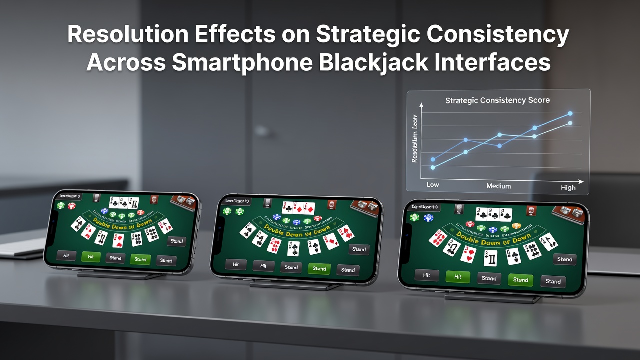 Smartphone blackjack interface displayed across varying screen resolutions showing card visibility differences