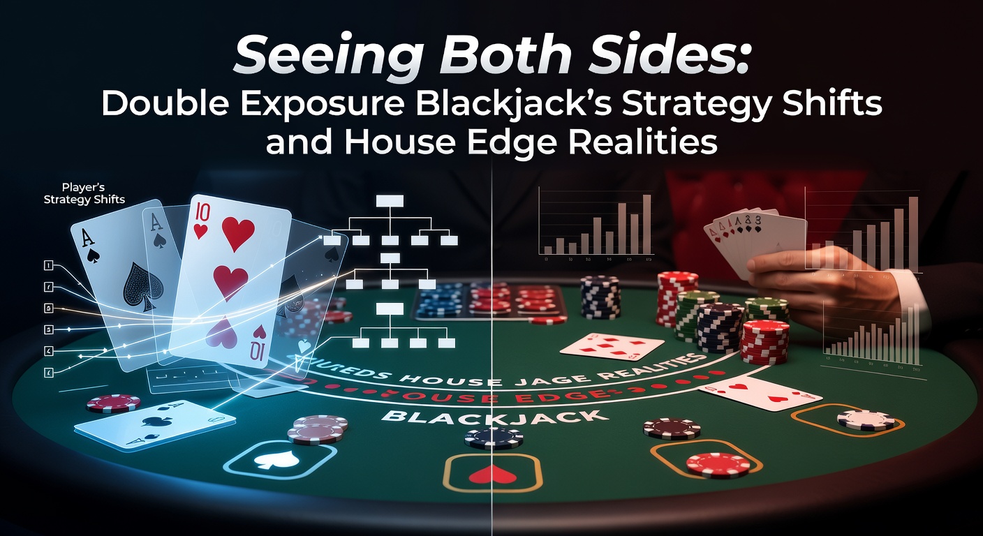 A vibrant Double Exposure Blackjack table where both dealer cards face up, revealing the game's signature transparency and strategic depth