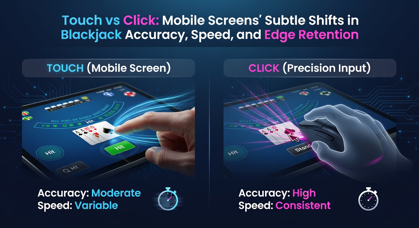 Player tapping a mobile blackjack table on a touchscreen device during a live session, highlighting fingertip precision challenges